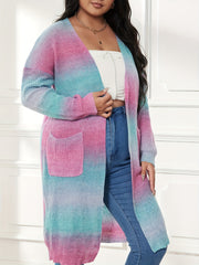  Rainbow Long Sleeve Open Front Cardigan