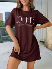 Casual Pajama Dress Short Sleeve Loose Sleepwear