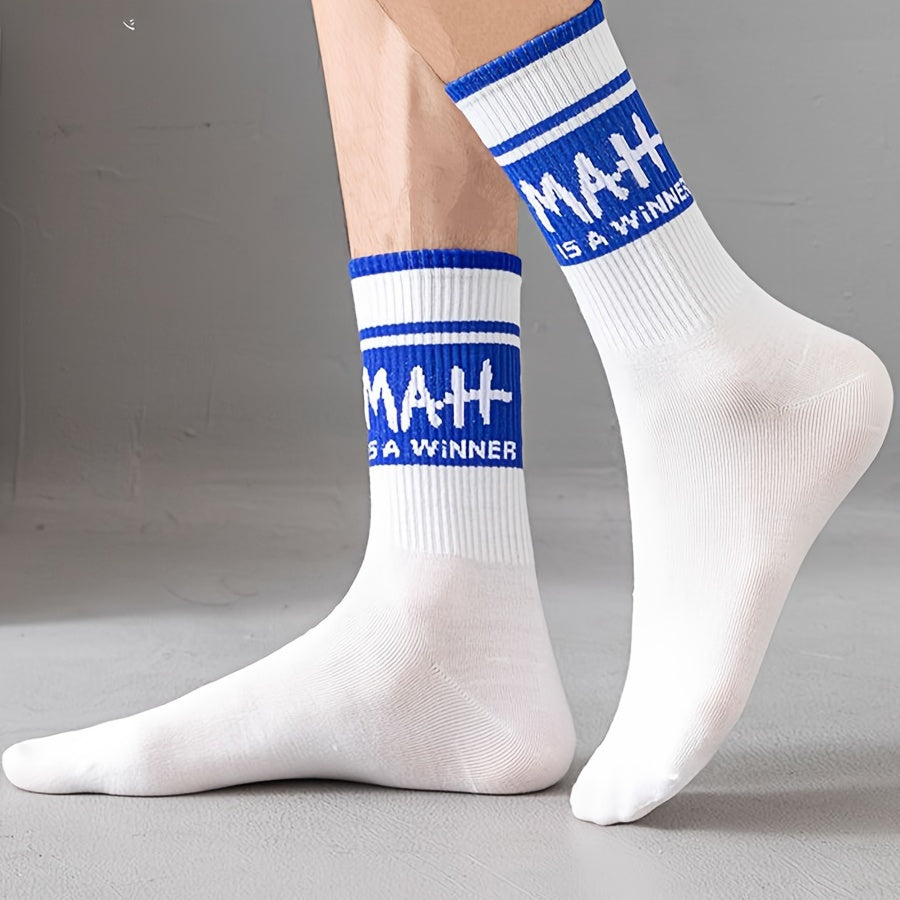 5 Pairs Letter Print Mid Tube Socks Women's Stockings
