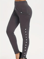  High Rise Skinny Trousers With Pockets