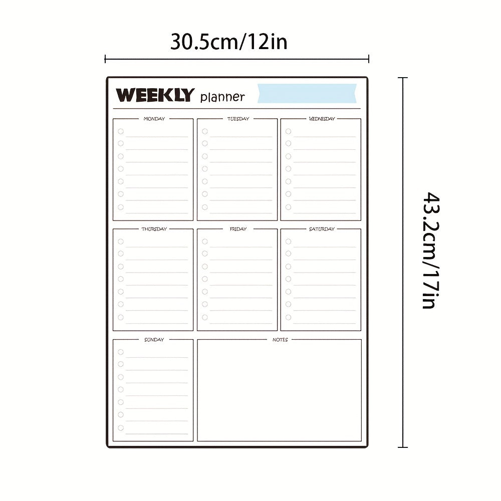 Magnetic Dry Erase Weekly Calendar Whiteboard For Fridge with Markers