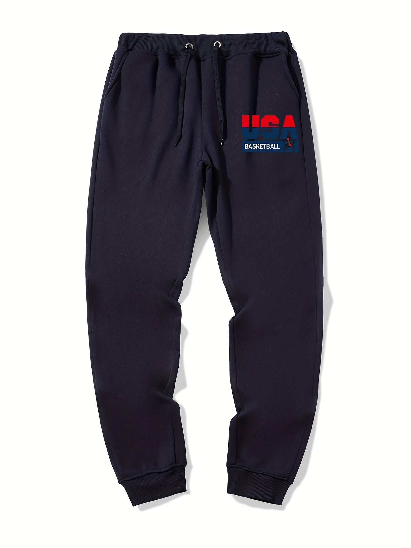 Basketball Graphic Drawstring Joggers Men's Sweatpants