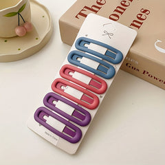 6pcs Solid Hair Clip Female Side Clip Bangs Clip Back Head Non slip Clip