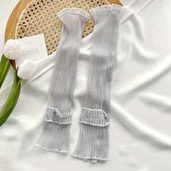 Lace Ruffles Long Gloves Sunscreen UV Protection Sleeves