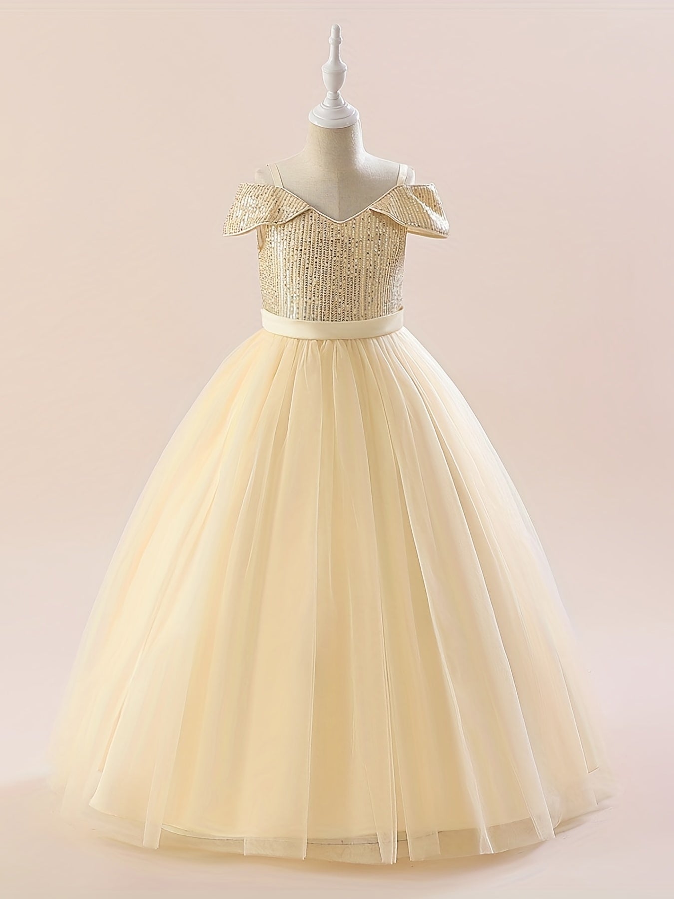 Off Shoulder Sequin Gown for Weddings & Parties