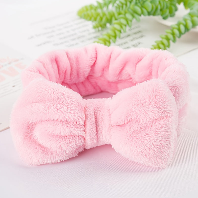 Soft Coral Fleece Spa Headband for Women Girls Skincare Shower