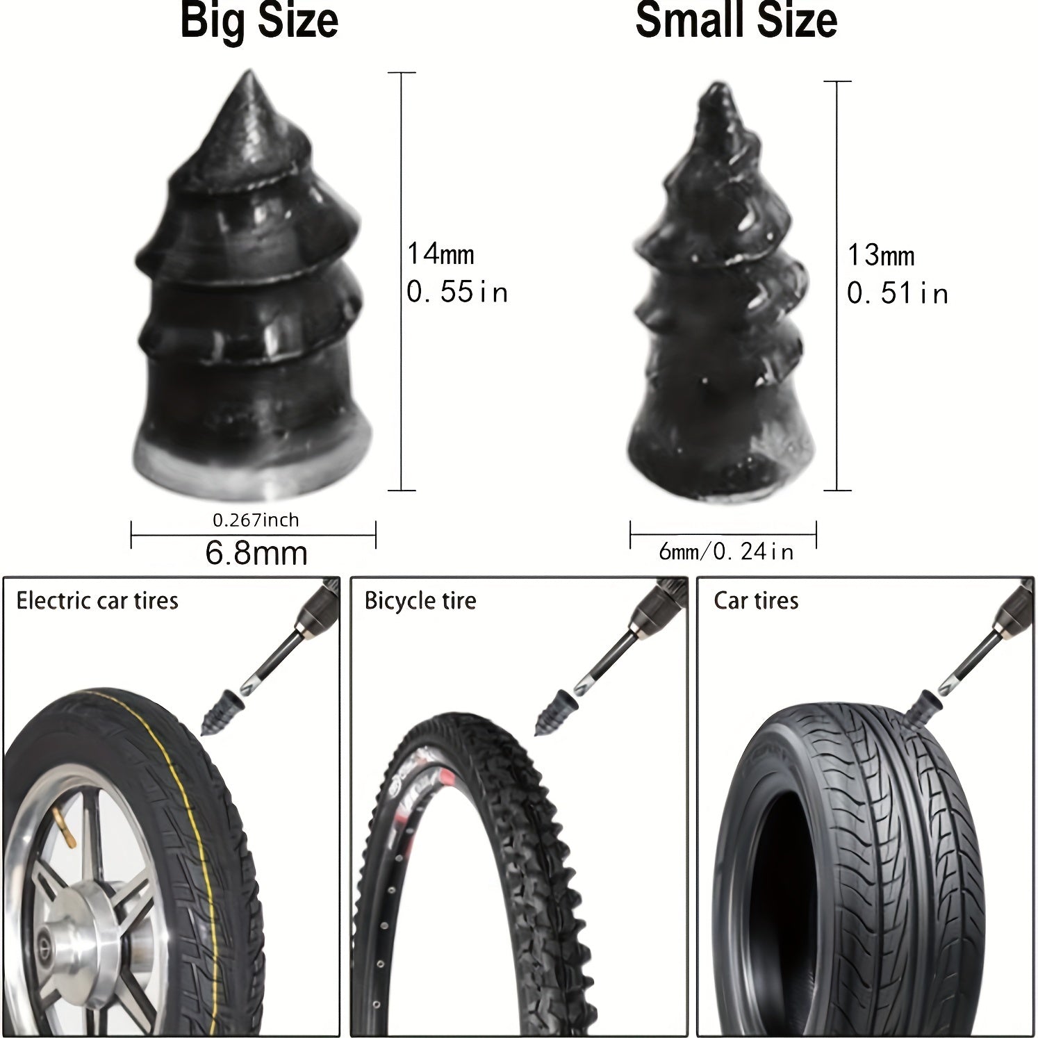 10pcs Tire Repair Kit Rubber Nails Vacuum Tyre Repair Self Service Auto Motorcyc