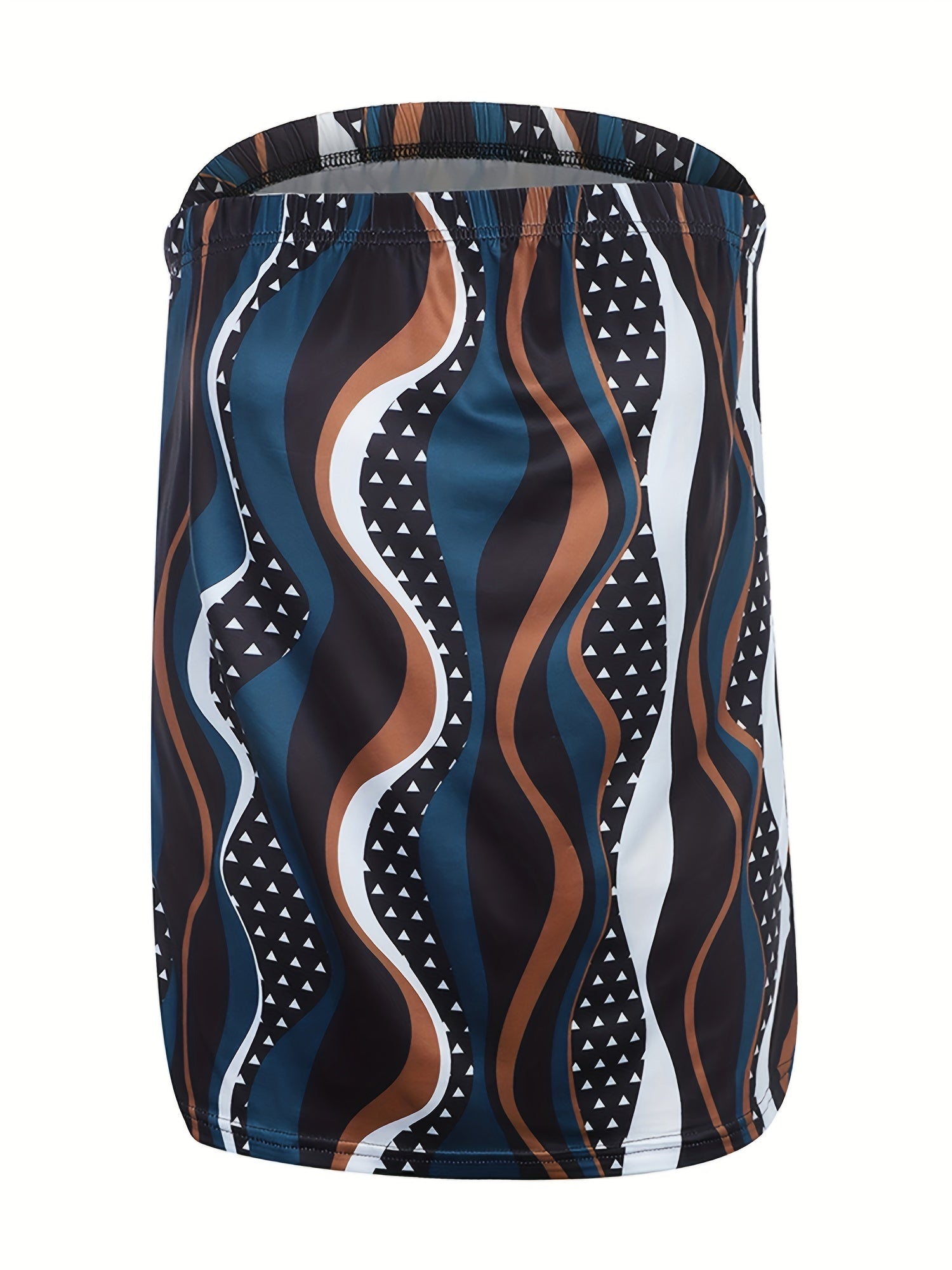 Boho Backless Tube Top Geo Print Strapless Tube Top