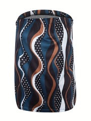 Boho Backless Tube Top Geo Print Strapless Tube Top