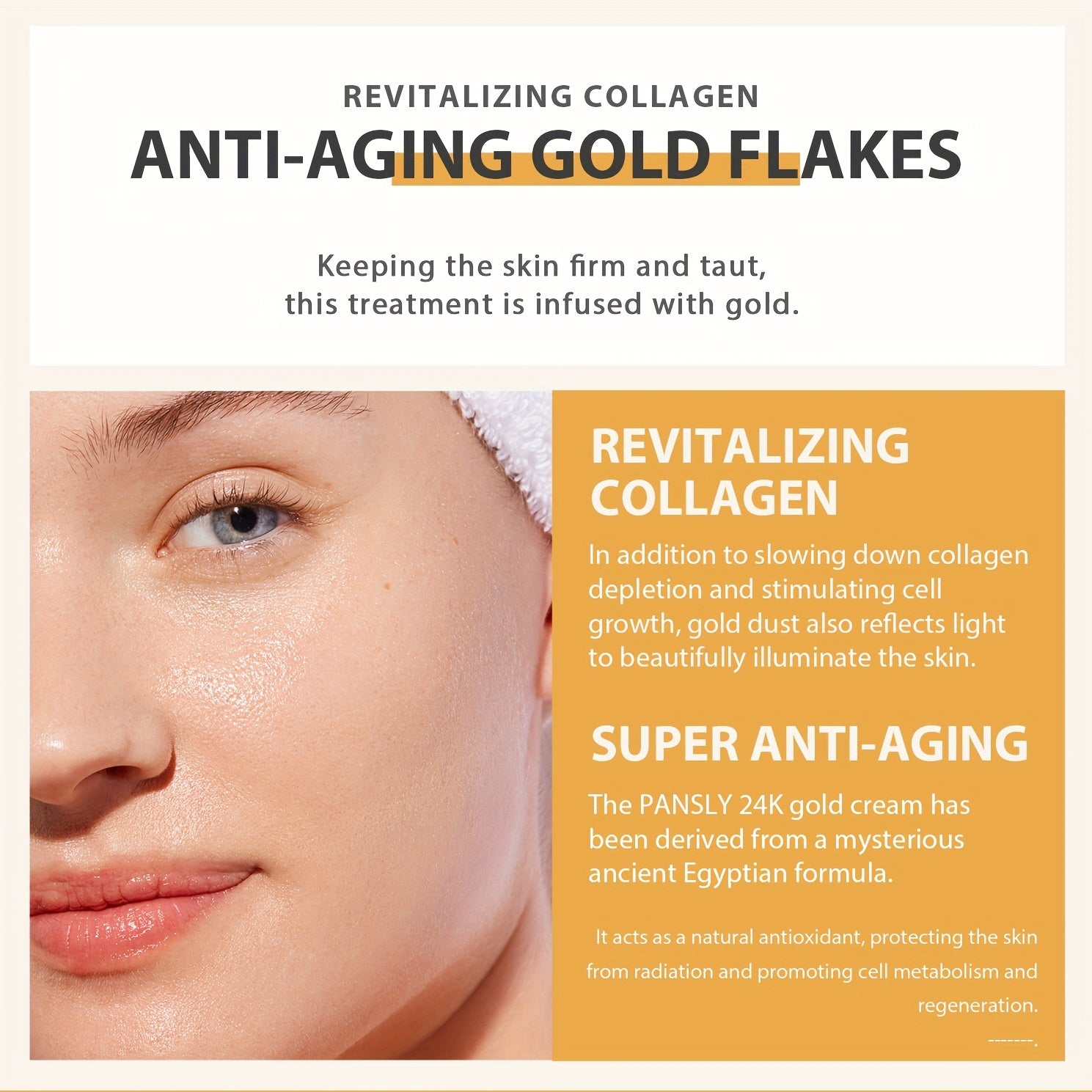 24K Golden Face Cream Hydrating Moisturizing Firming Skin