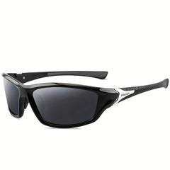 Y2K Polarized Rectangular Sunglasses Thick Frame Eyeglasses Women Fishing Wrap