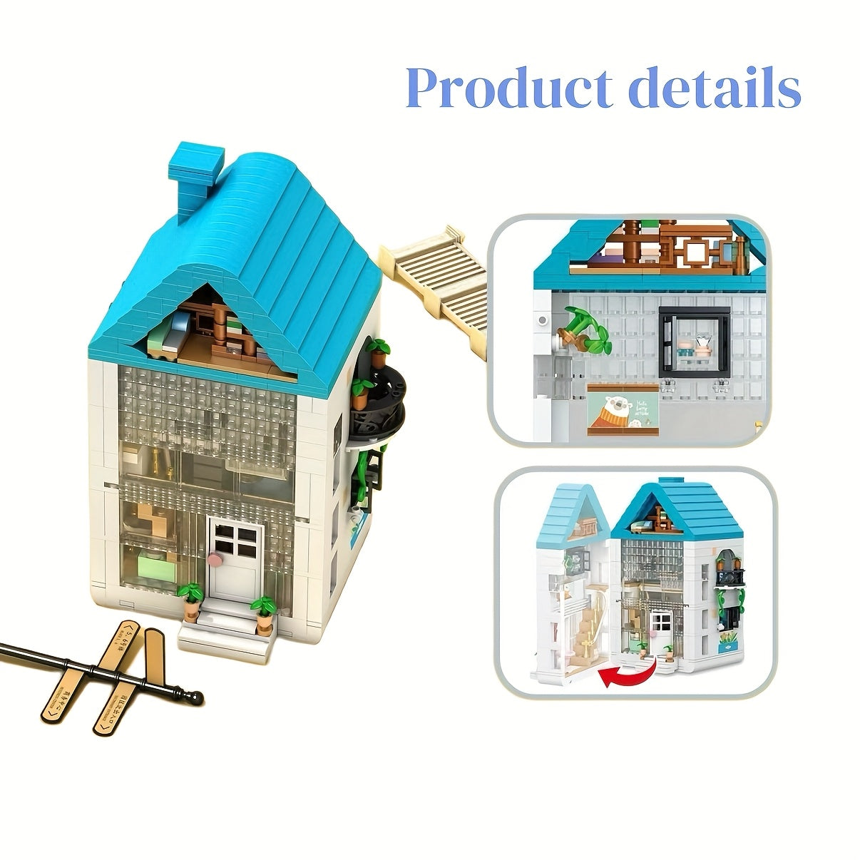 1000 pcs House Building Blocks Openable & Closeable Mixed Colors