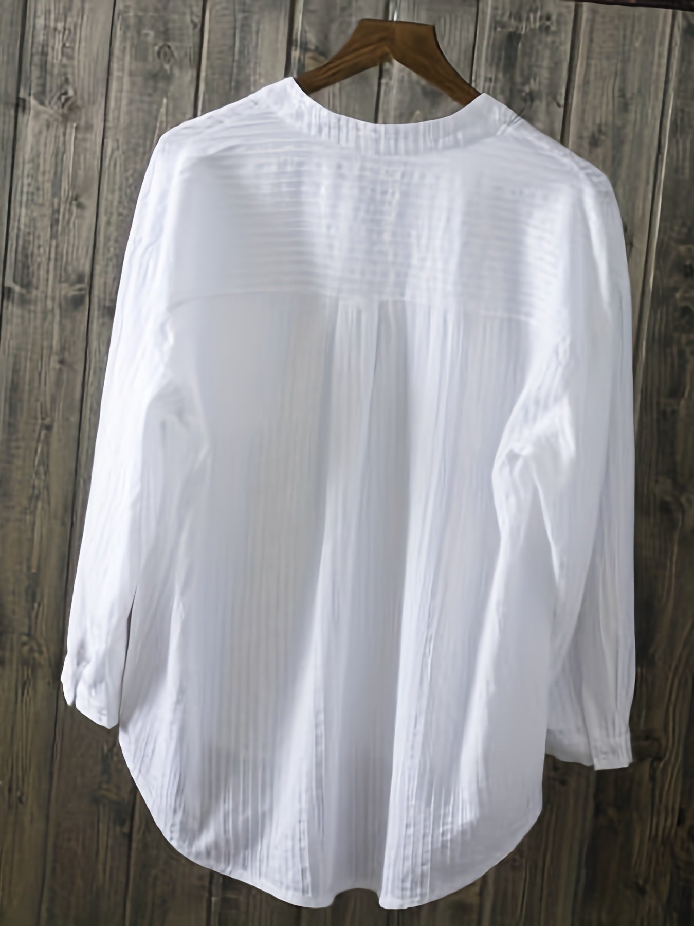  Ribbed Button Up Long Sleeve V Neck Shirt Top