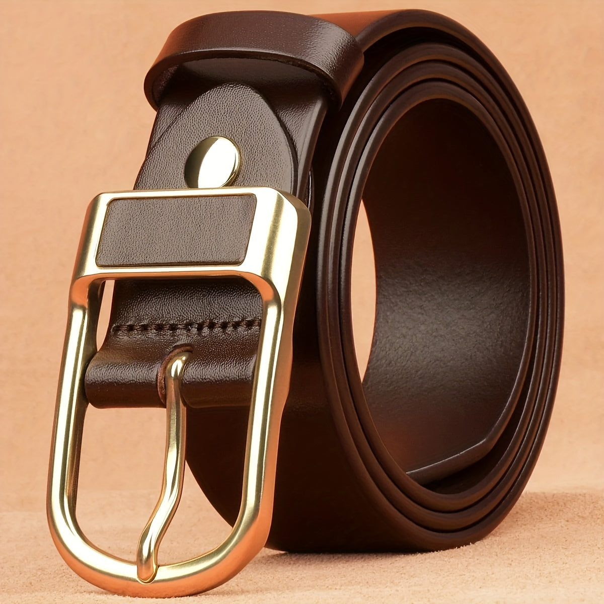 Men's Leather Belt Pin Buckle Casual Business Pants Belt