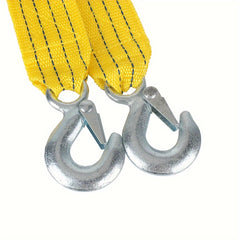 3M 118in 4Tons Tow Strap Fluorescence Nylon Alloy Steel Hooks Auto Towing Rope