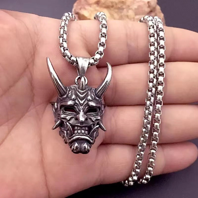 Men's Ghost Monster Mask Pendant Necklace