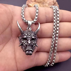 Men's Ghost Monster Mask Pendant Necklace