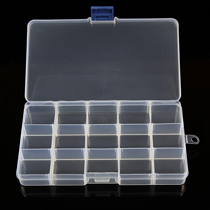 15 Grids Transparent Storage Box Detachable Sewing Plastic Fishing Tackle Box