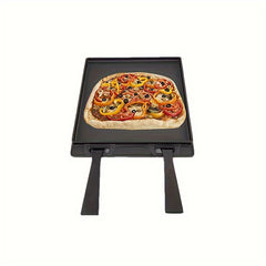 Cast Iron Pizza Pan With Removable Handle Double Sided BBQ Frying Pan