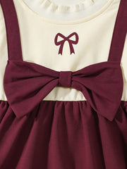 Girls' Bowknot Puff Sleeve Princess Dress for Special Occasions