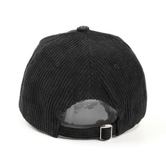 Solid Corduroy Strapback Cap Baseball Hat