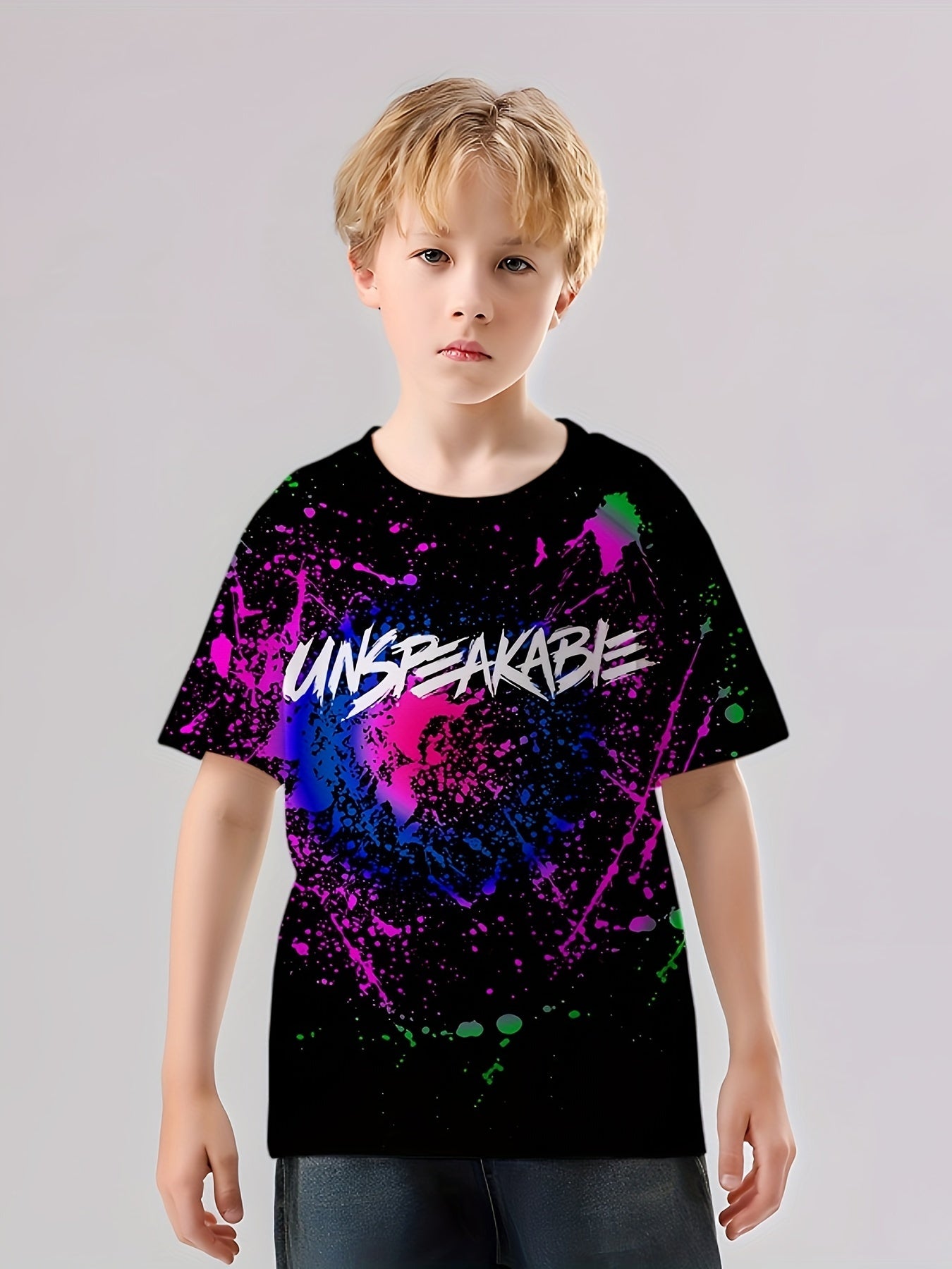 UNSPEAKABLE Print T shirt Casual Short Sleeve Top Unisex Tee