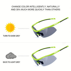 Sports Sunglasses TR90 Frame Photochromic Lens Anti Fog Coated Lens