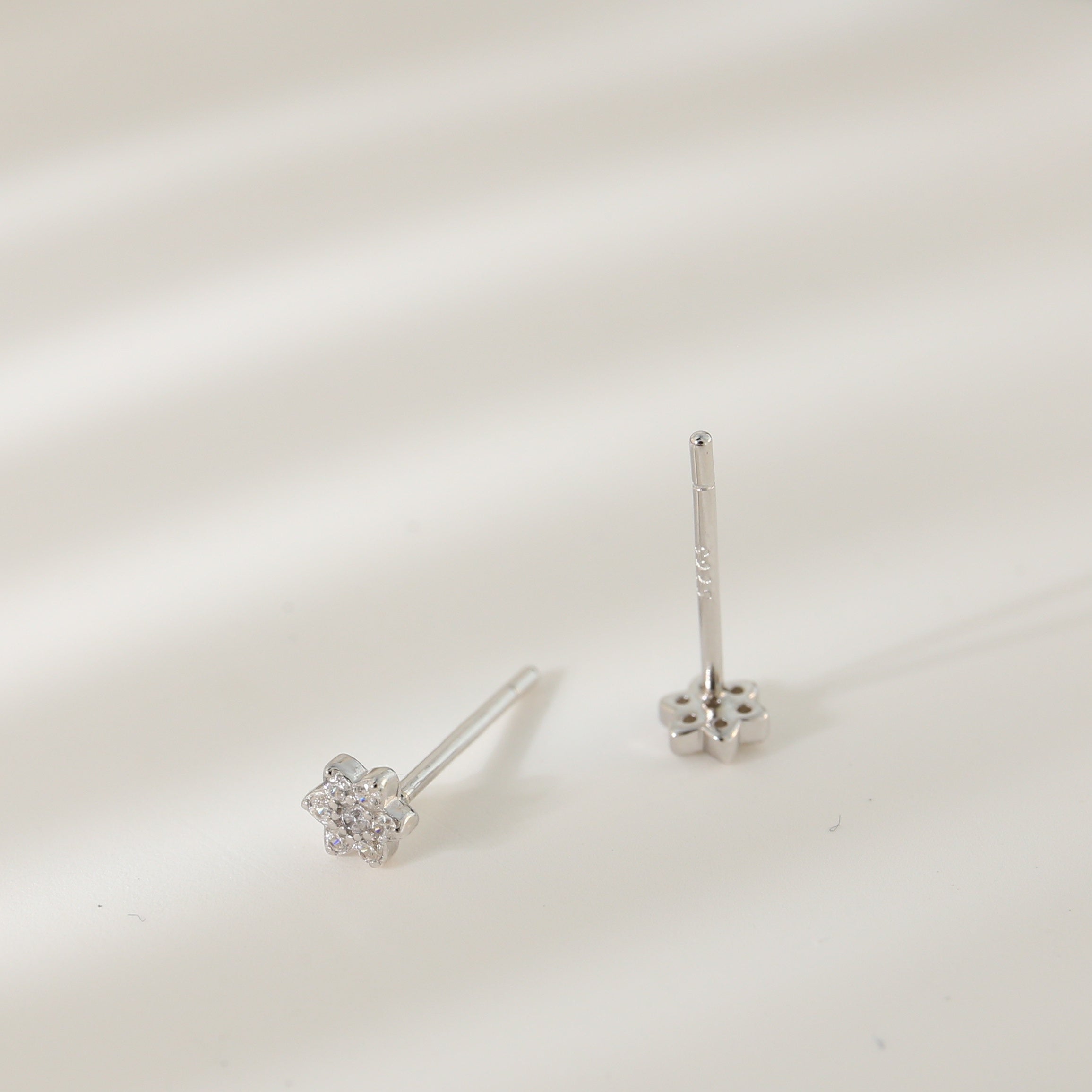 925 Silver Mini Hexagonal Star Stud Earrings for Girls