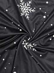  Christmas Casual Dress Women's Plus Graphic & Snowflake Print