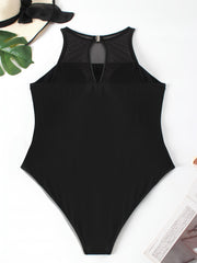  Mesh Cut Out One Piece Swimsuit