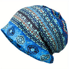 Boho Print Thin Slouchy Beanie Lightweight Chemo Cap