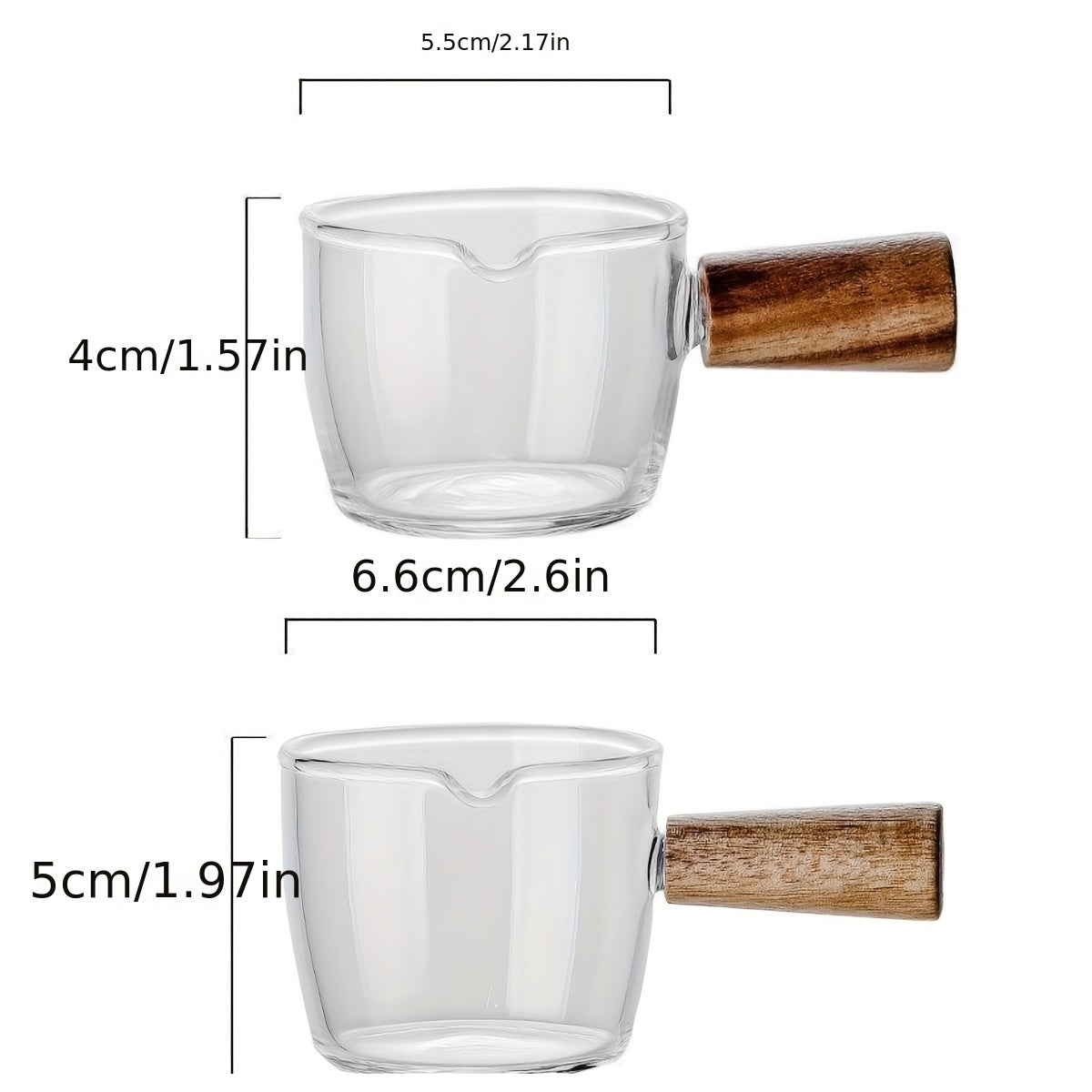 Wooden Handle Glass Milk Tea Cup Mini Salad Cup Coffee Plus Milk Cup
