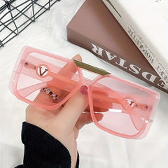 Ombre Lens V Engraved Sunglasses Casual Outdoor Eyewear UV400