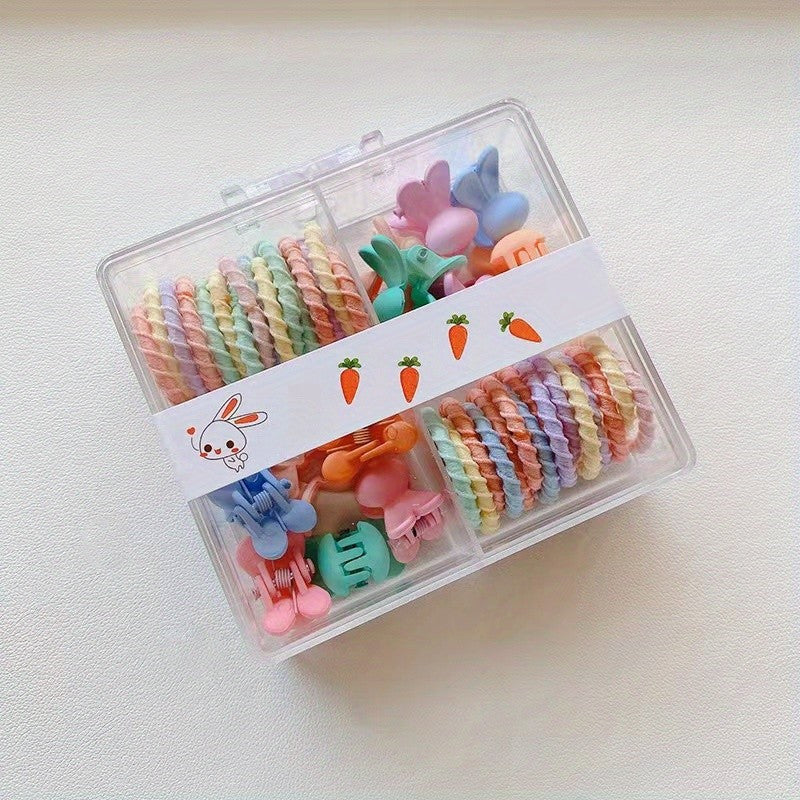 42pcs Candy Hair Accessories Elastic Hair Rope Small Colorful Hair Clip
