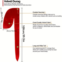 Men's Velvet Durag for 360 Waves + Long Tail