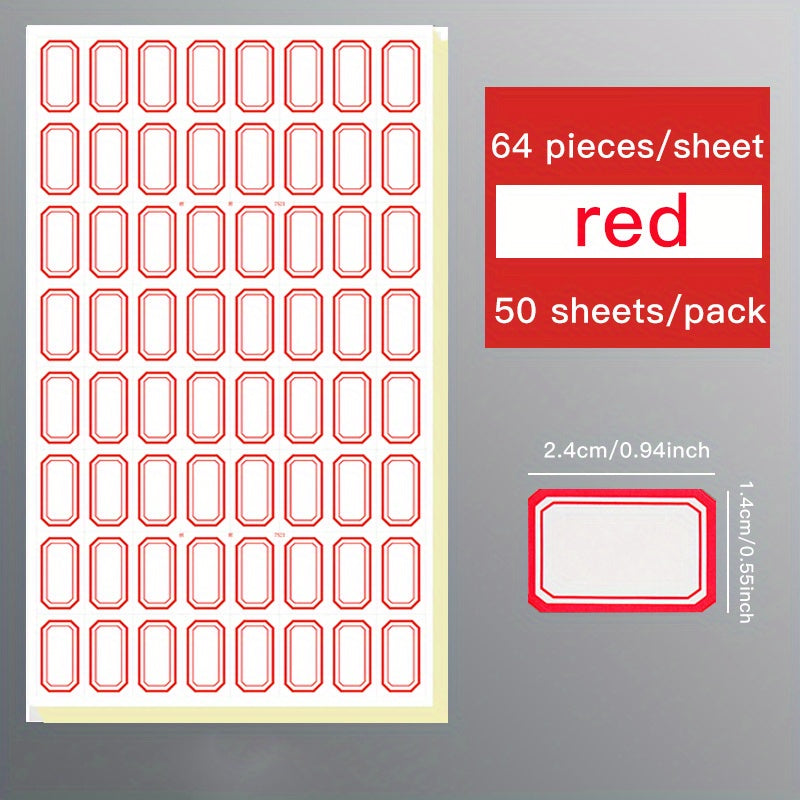 50 Self-Adhesive Blank Stickers-Office Classification Stickers