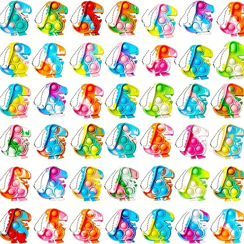 24 PCS Mini Dino Pop Fidget Toys Keychain Classroom Prizes Boys And Girls