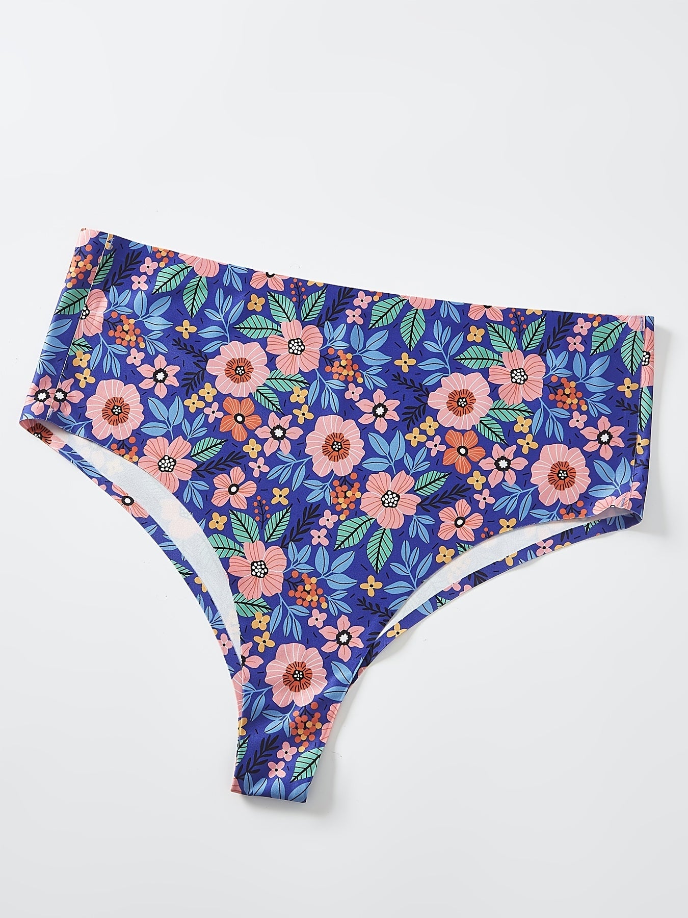 3 Pack Plus Size Ditsy Floral Print Panties Set Medium Stretch