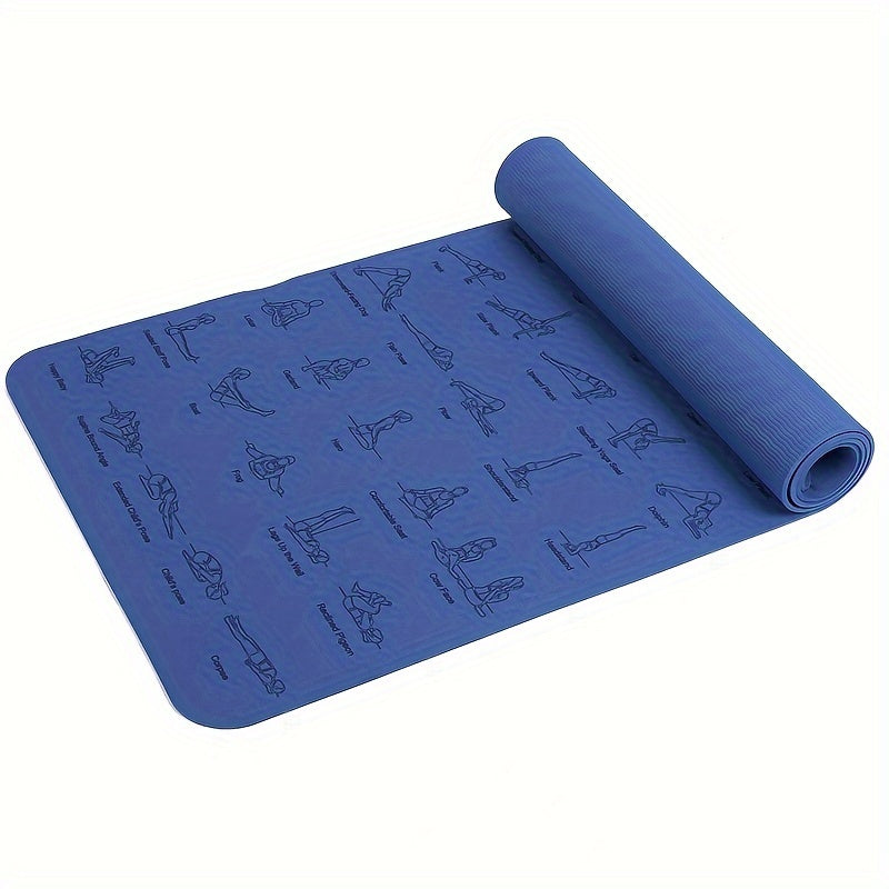 Non-slip TPE Yoga Mat with Guide Line Pattern for Pilates Body Training