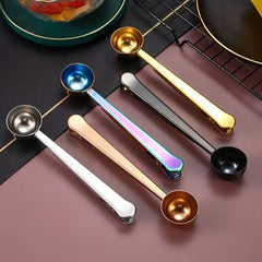 2-in-1 Stainless Steel Coffee Spoon and Sealing Clip