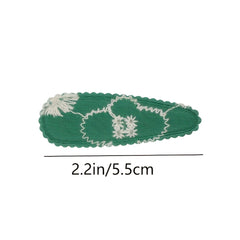 15pcs Embroidery Floral Hair Clip for Baby Girls