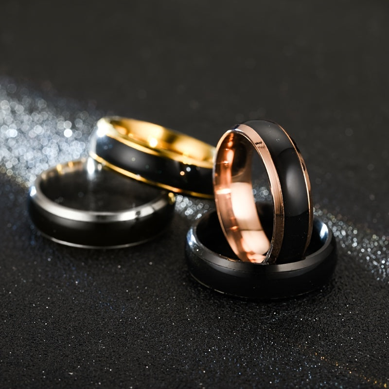 1pc Stainless Steel Couple's Changing Ring