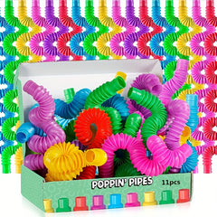 11pcs Pop Tubes Activity Toys For Kids 18M-12Yrs