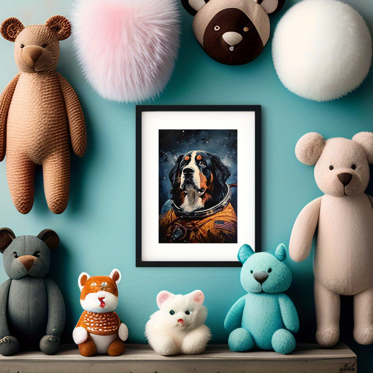 Dog Astronaut Poster For Kids, Home Decor, Nursery, Play Room Wall Painting