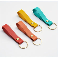 Stylish Leather Keychain For Men Solid Concise Key Chain Keyring