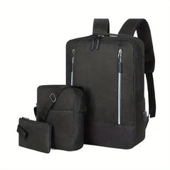 3pcs Backpack Crossbody Bag And Pen Bag Set Men's Three piece Computer Bag