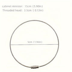 10pcs Stainless Steel Wire Ring Adhesive Wire Rope Key Ring for Luggage Tag