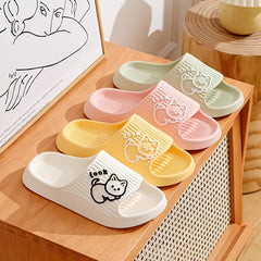 Men's Cartoon Cat Slippers Soft Indoor Outdoor Summer Slippers