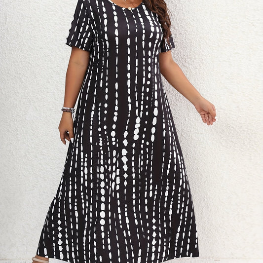  Tie Dye Short Sleeve Maxi Dress