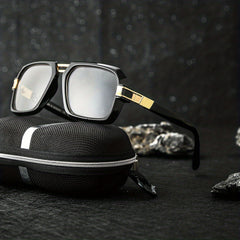 Men's Square Frame Sunglasses Unisex Steampunk UV Protection Glasses